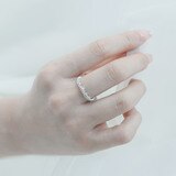 총 0.22 캐럿 다이아몬드 반지 14K - 티아라, 화이트골드