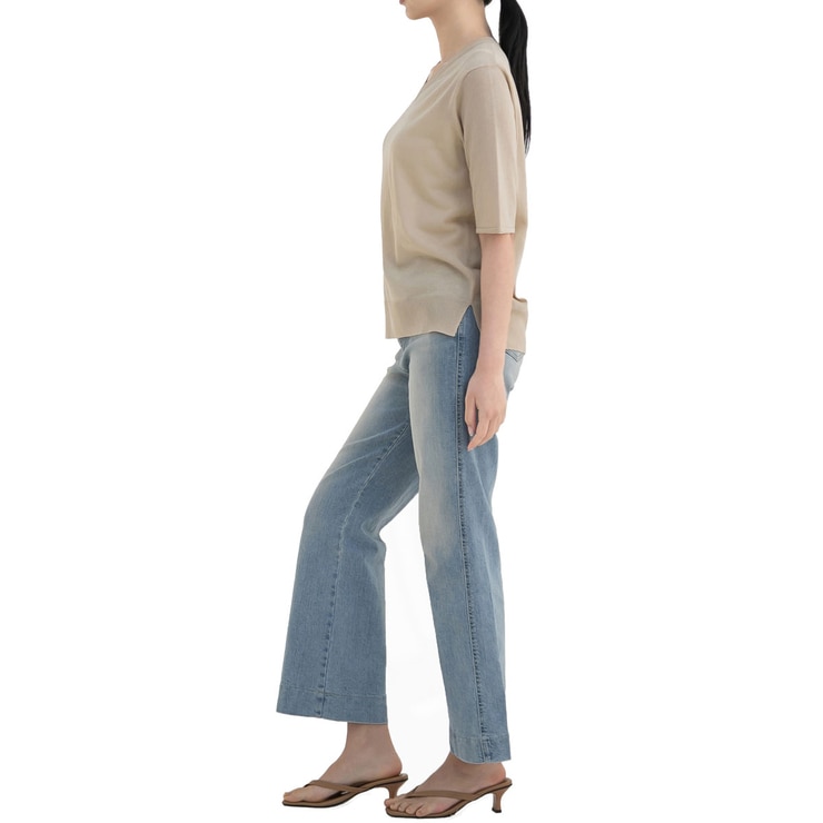 보니스팍스 여성 브이넥 풀오버 니트 - 베이지, L