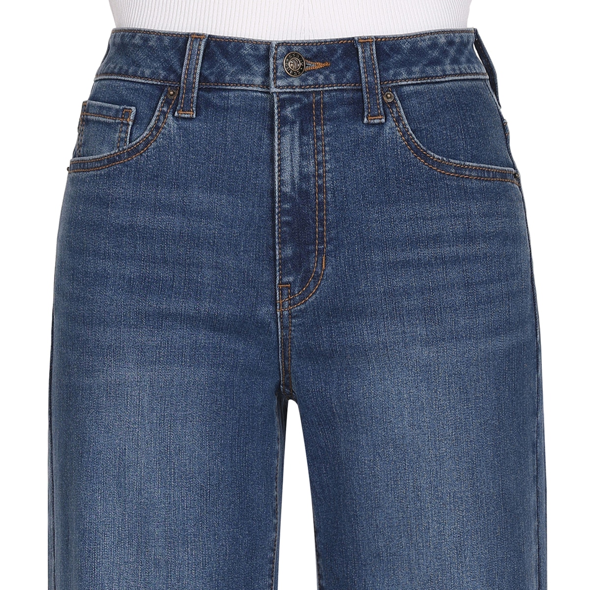 게스 여성 와이드핏 청바지 - 다크 블루