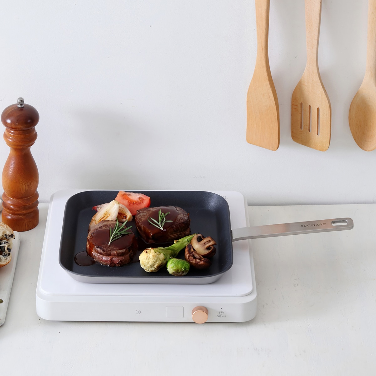 쿠치나레 통 3중 사각 코팅팬 24cm