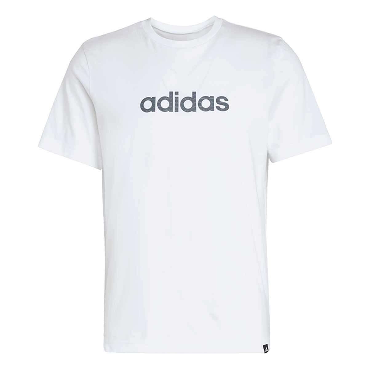 아디다스 남성 반소매 로고 티셔츠 - 화이트, XXL