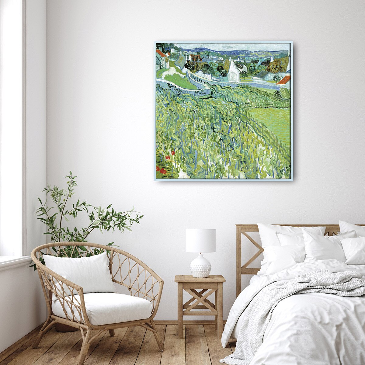 지클레 그림 액자 76x76cm - 고흐, 포토밭에서 바라 본 오베르