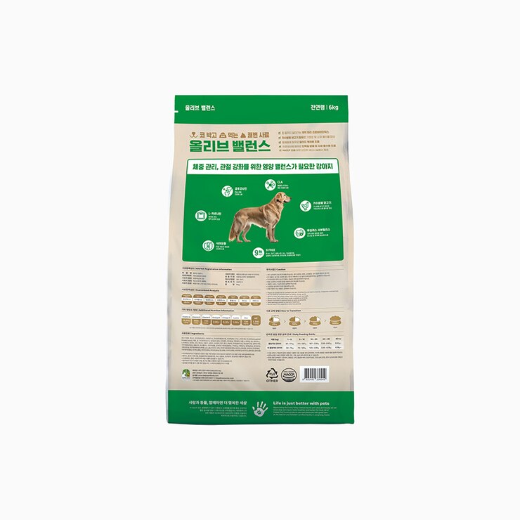 올리브 애견사료 6kg x 2 (에너지/밸런스/케어)