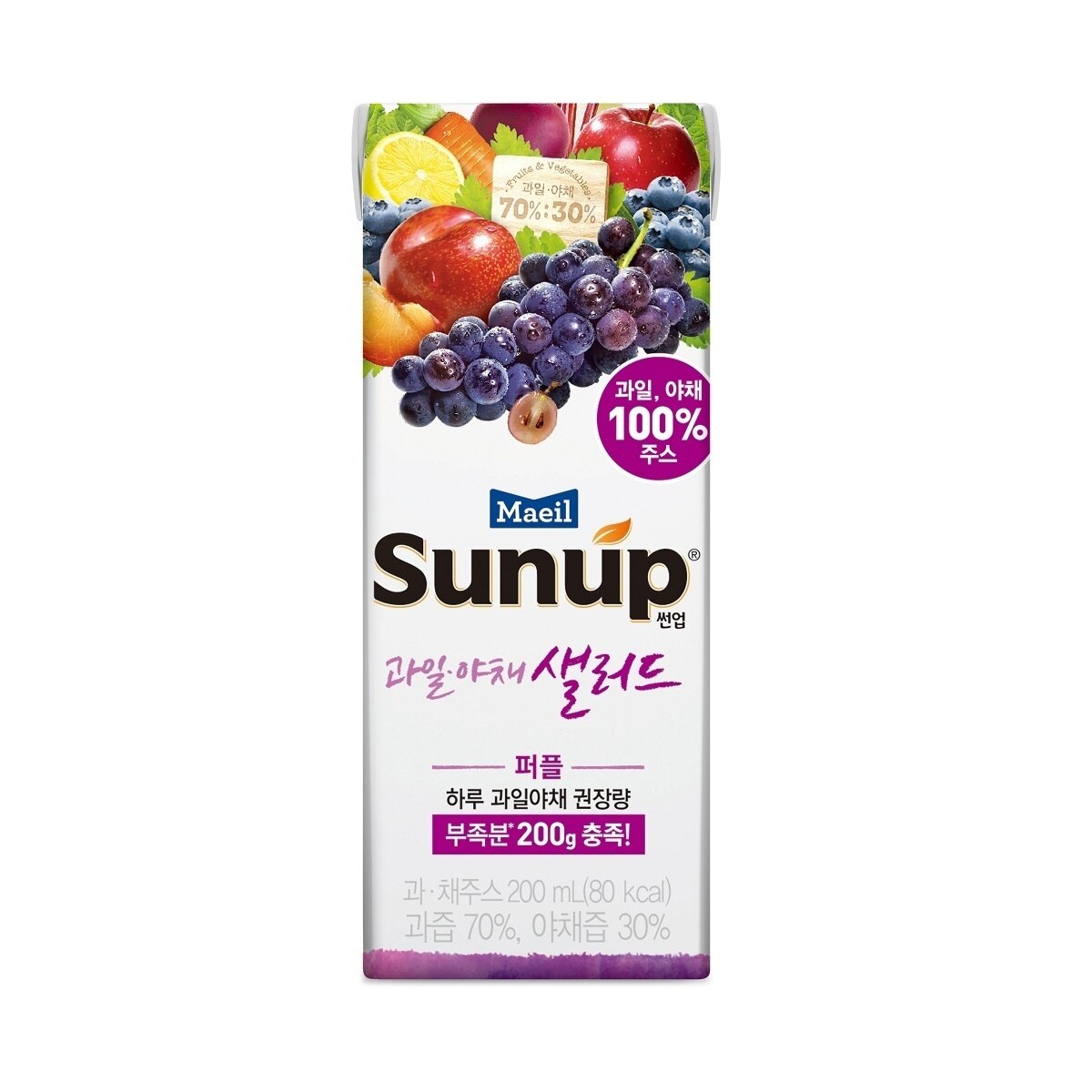 썬업 과일야채샐러드 퍼플주스 200ml x 24개 x 2박스