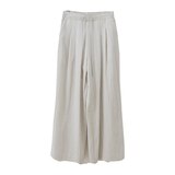 르샵 여성 핀턱 와이드 팬츠 - 라이트 베이지, M