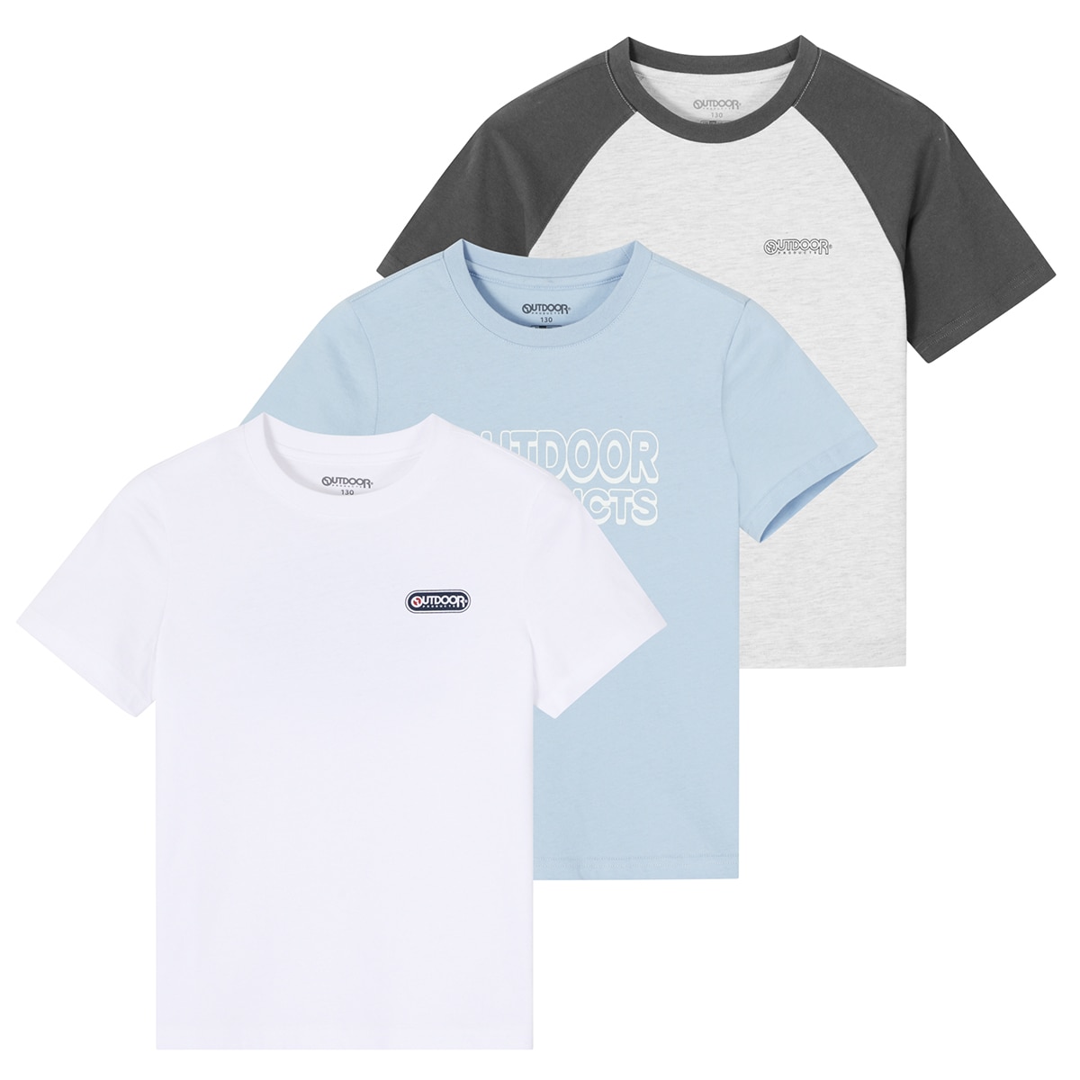 아웃도어프로덕트 아동 베이직 반팔 티셔츠 3매