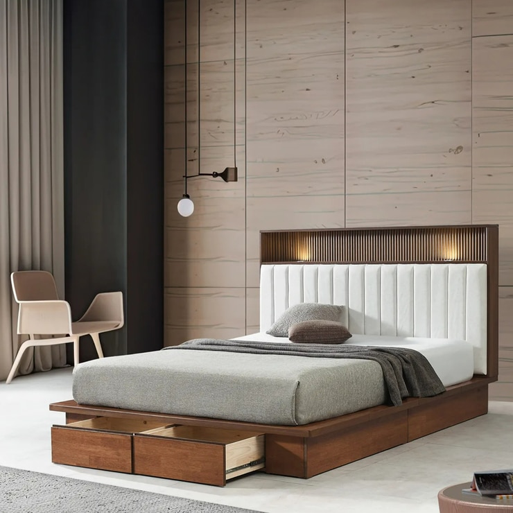 웨일슬립 루체 원목 침대프레임 - 라지킹