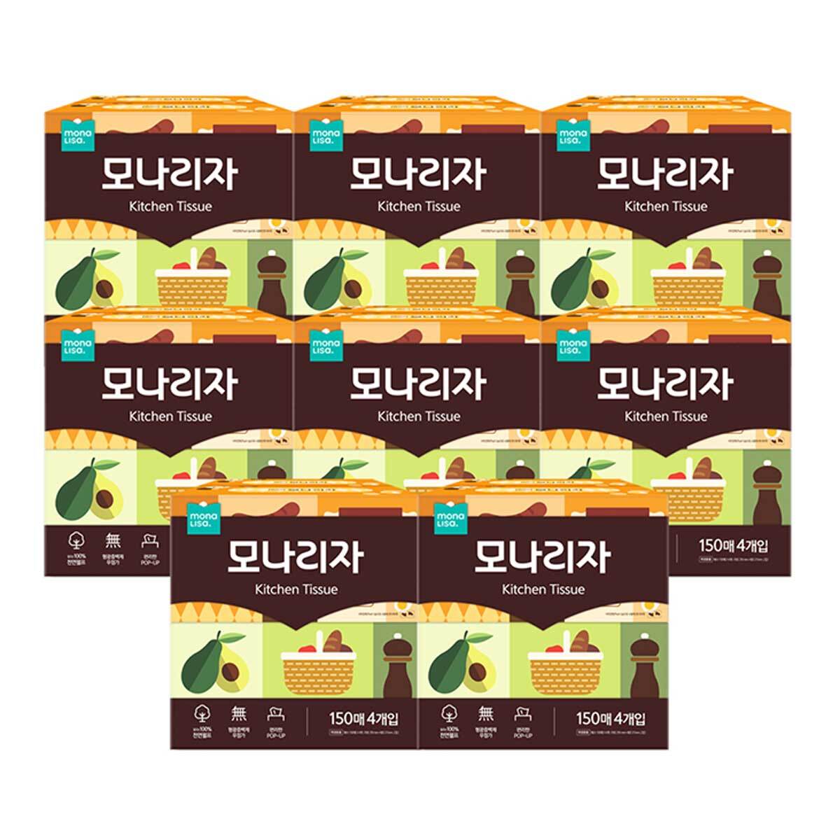 모나리자 뽑아쓰는 키친타월 150매 x 4 x 8팩