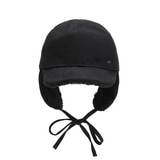 화이트샌즈 울 헤어 이어머프 캡 오비크 - 블랙