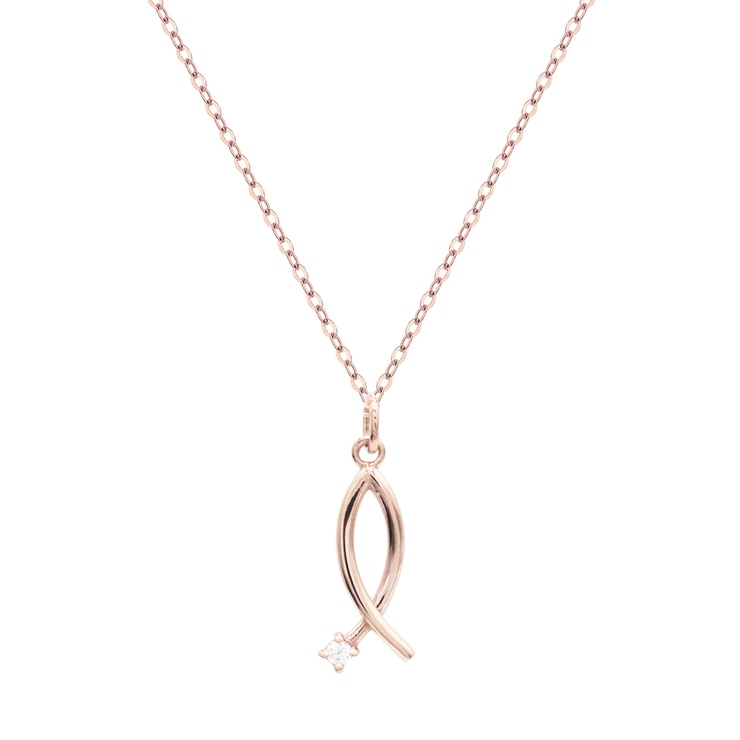 클라베드제이 14K 골드 0.01ct 다이아몬드 목걸이 소니아 - 로즈골드