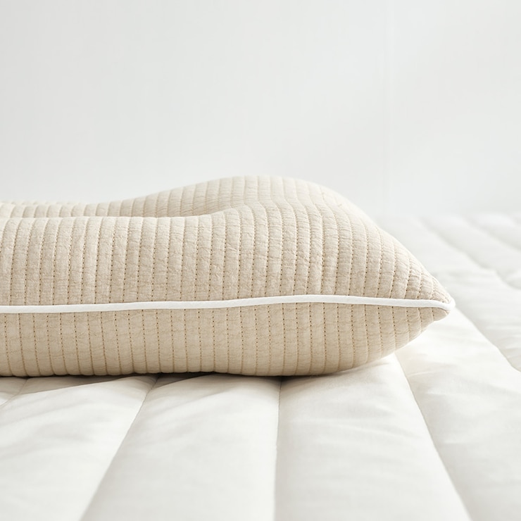 루마인 홈 순면 낮잠 경추 베개 2P - 베이지