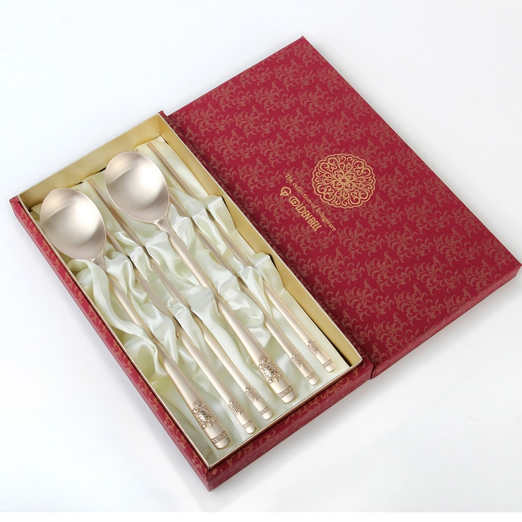 Goldenbell Embossed Turtle Brass Spoon&Chopstick 2 686424