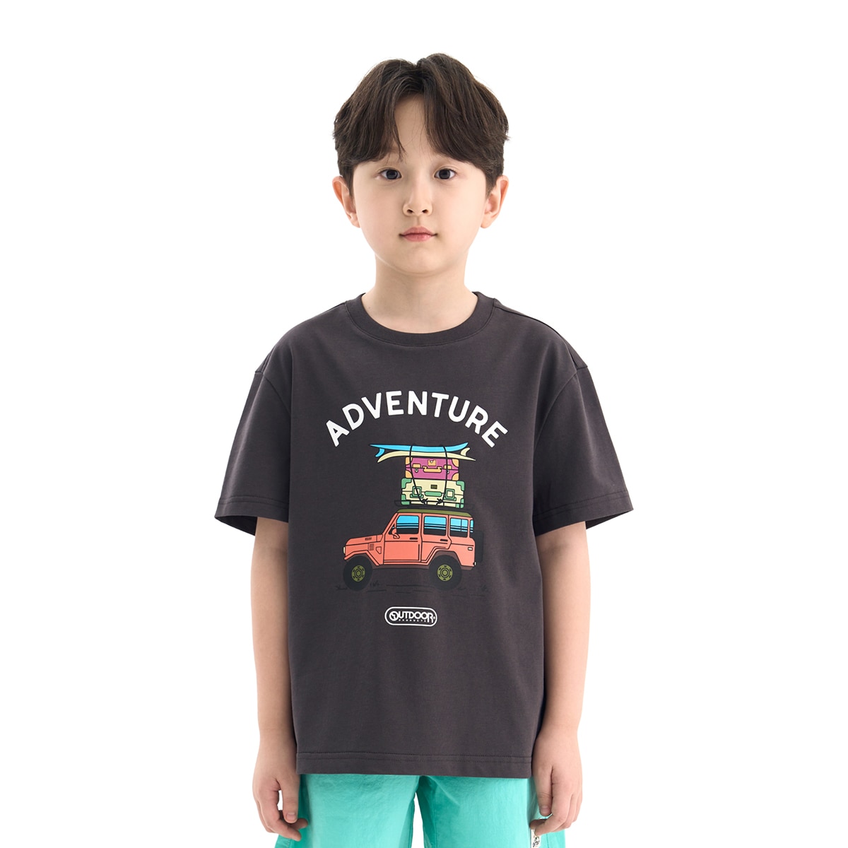아웃도어 프로덕츠 키즈 반소매 티셔츠 - 차콜