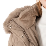 SOUP 여성 롱 다운 재킷 - 다크 베이지, L