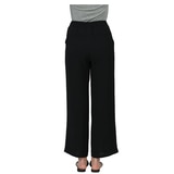 크레송 여성 와이드 밴딩 팬츠 - 블랙, L