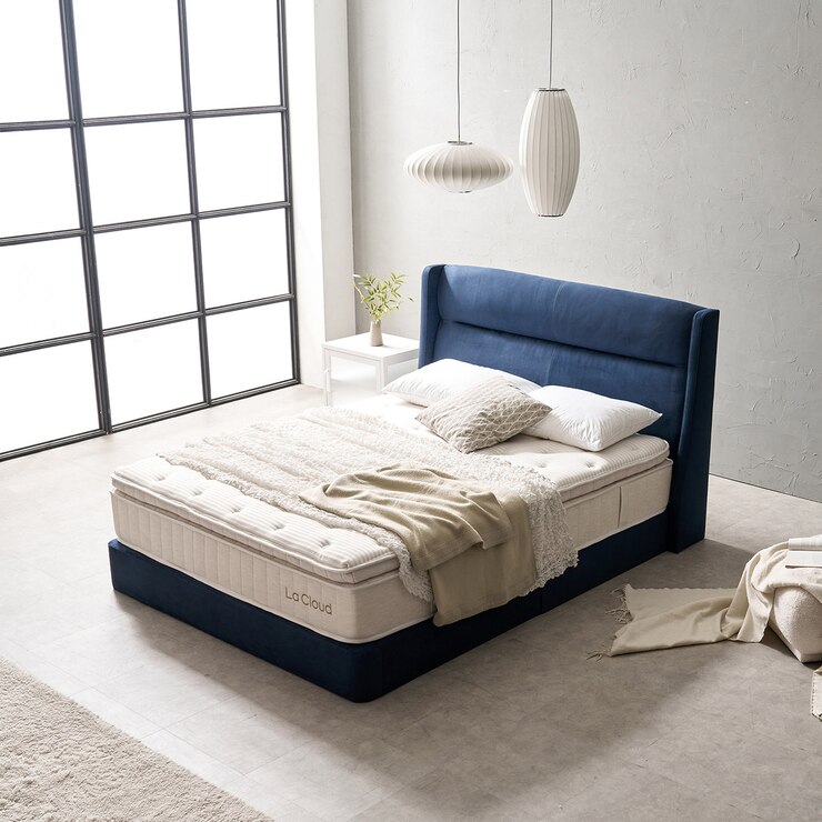 라클라우드 기능성패브릭 밀라노 침대프레임 - 슈퍼싱글, 네이비