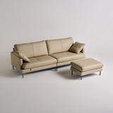 다우닝 코지 전체천연가죽 소파 3.5인+스툴