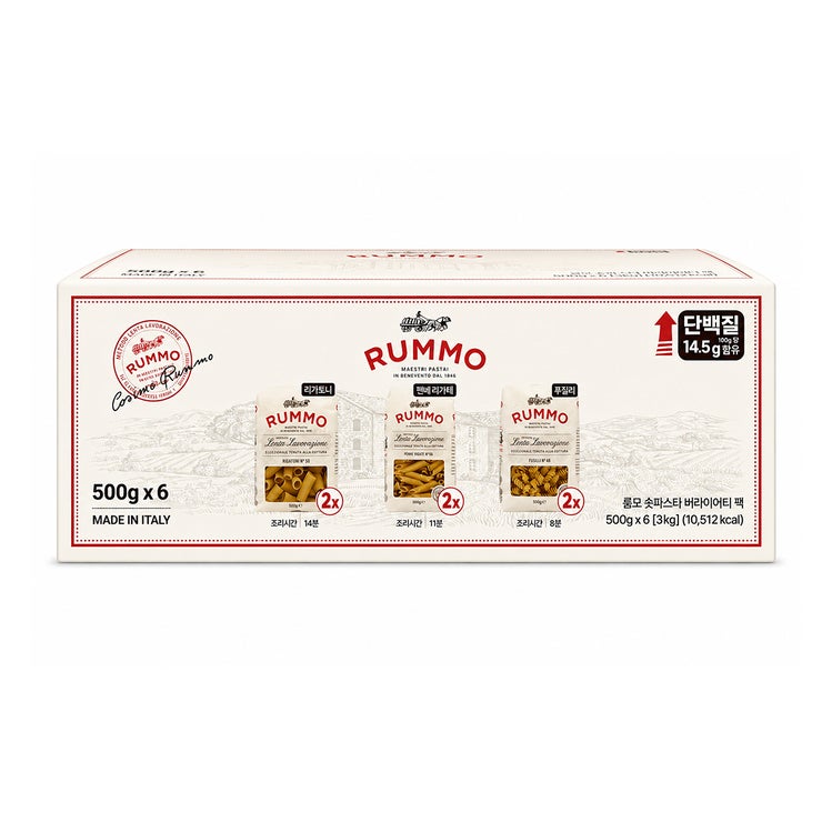 RUMMO 숏 파스타 혼합 500g x 6 RUMMO 숏 파스타 혼합 500g x 6