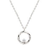 클라베드제이 14K 골드 0.10ct 다이아몬드 목걸이 인피닛 - 화이트골드