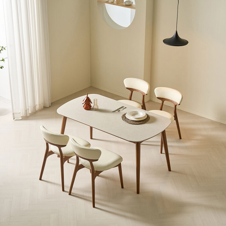 The One Pierre Ceramic Dining Table Set for 4 681841