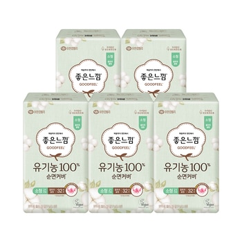 좋은느낌 유기농100%순면 울트라슬림 소32x5/중36x4
