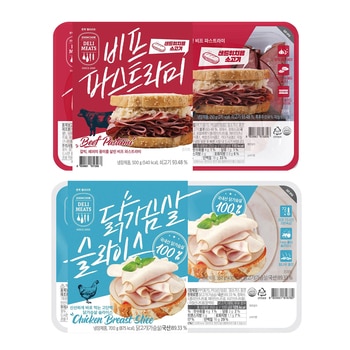 비프파스트라미 250gx2 +닭가슴살 슬라이스 350gx2