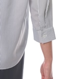 비지트 인 뉴욕 여성 스트라이프 셔츠 - 블랙 스트라이프, M