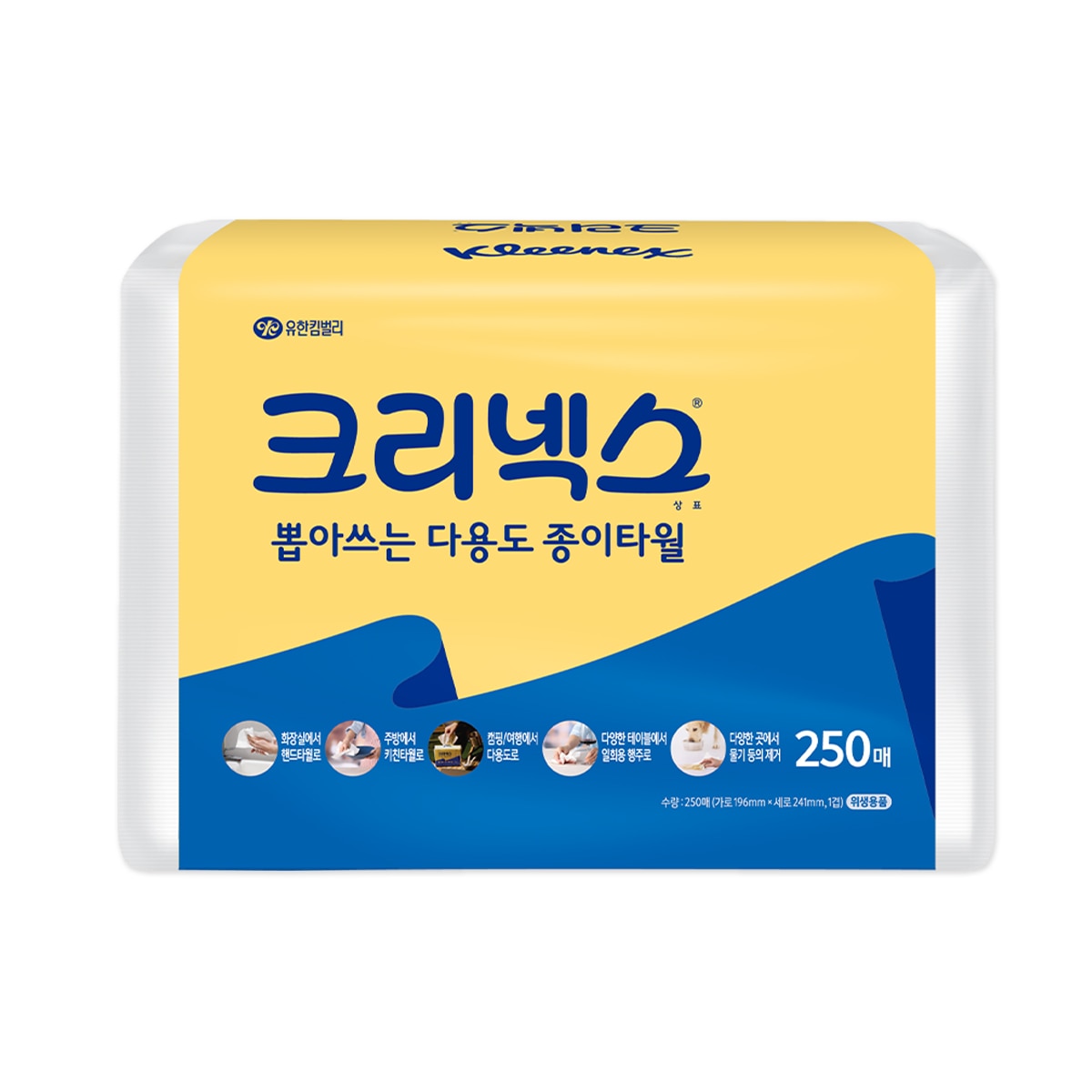 크리넥스 뽑아쓰는 다용도 종이타월 250매 x 16