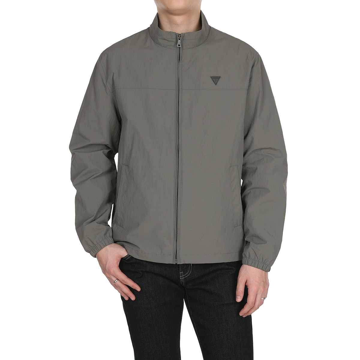 게스 남성 라이트 재킷 - 카키, XL