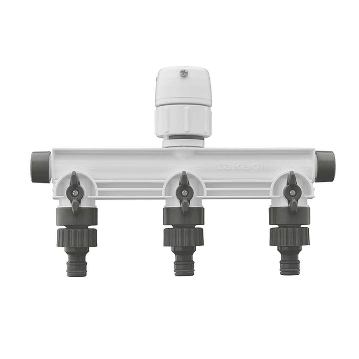 타카기 수도꼭지 3구 니플 GWF11 - 차콜그레이