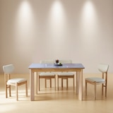 헤이지 세라믹 식탁 세트 4인 - 내츄럴