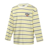 휠라 키즈 스트라이프 티셔츠 - 옐로우, 165