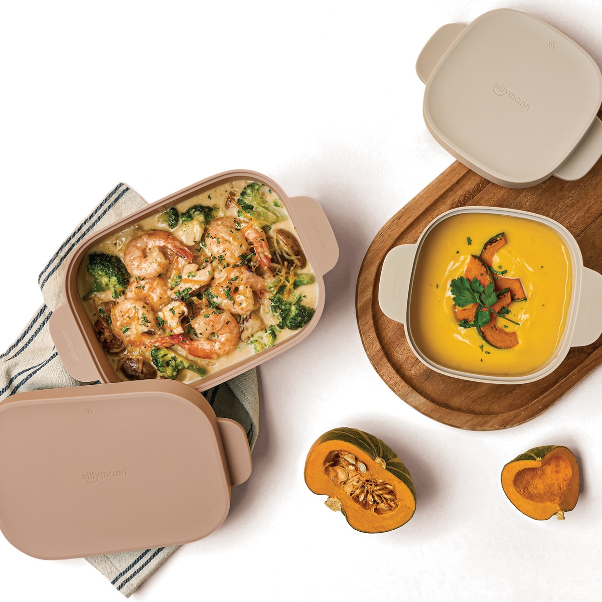 실리만 실리콘 멀티 찜기 세트 2PK - 그레이 베이지핑크