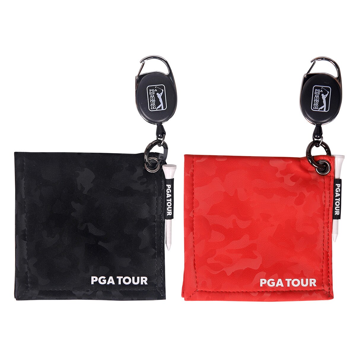 PGA Tour 카모 골프 릴클리너 스포츠타월 21PTACL - 블랙 x 1 + 레드 x 1