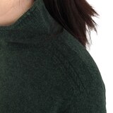 베네뜨 여성 롤헴 하이넥 울캐시미어 스웨터 - 그린