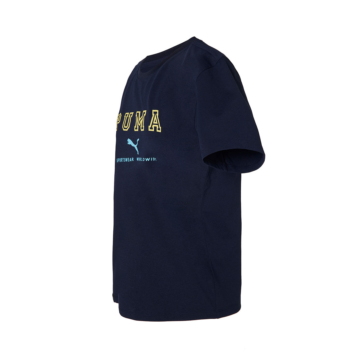 푸마 키즈 그래픽 반소매 티셔츠 - 네이비