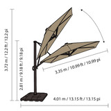 앳레저 사각 캔틸레버 우산, 3.3 x 3.3m