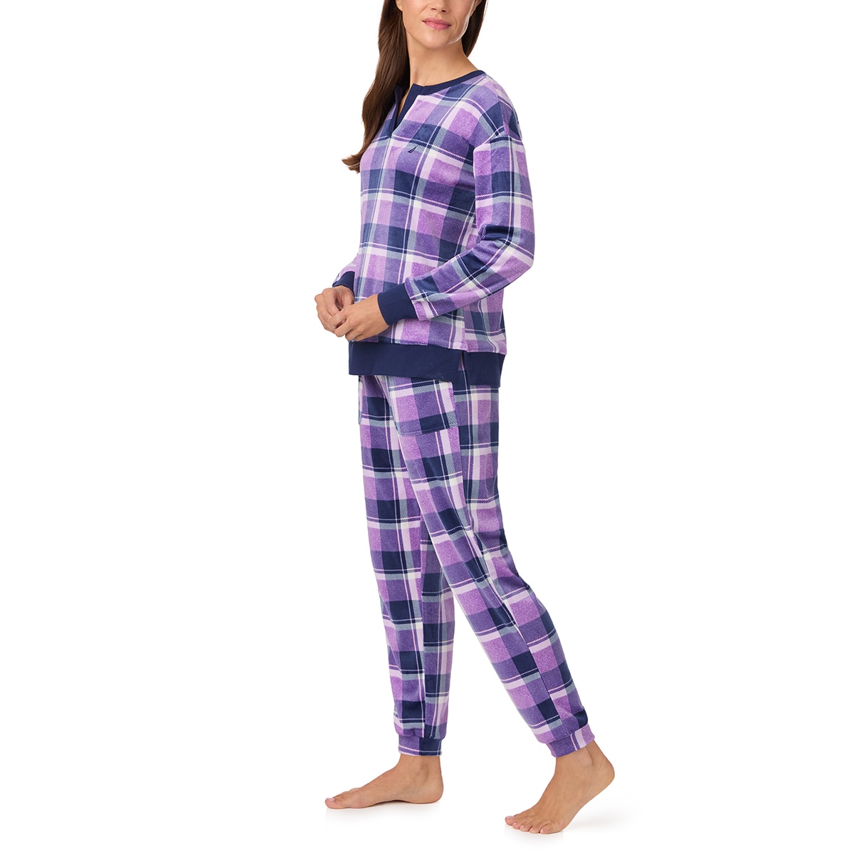 노티카 여성 실키 플리스 파자마 세트 - 퍼플