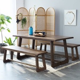 리비니아 아칸 원목 식탁세트 - 벤치+벤치