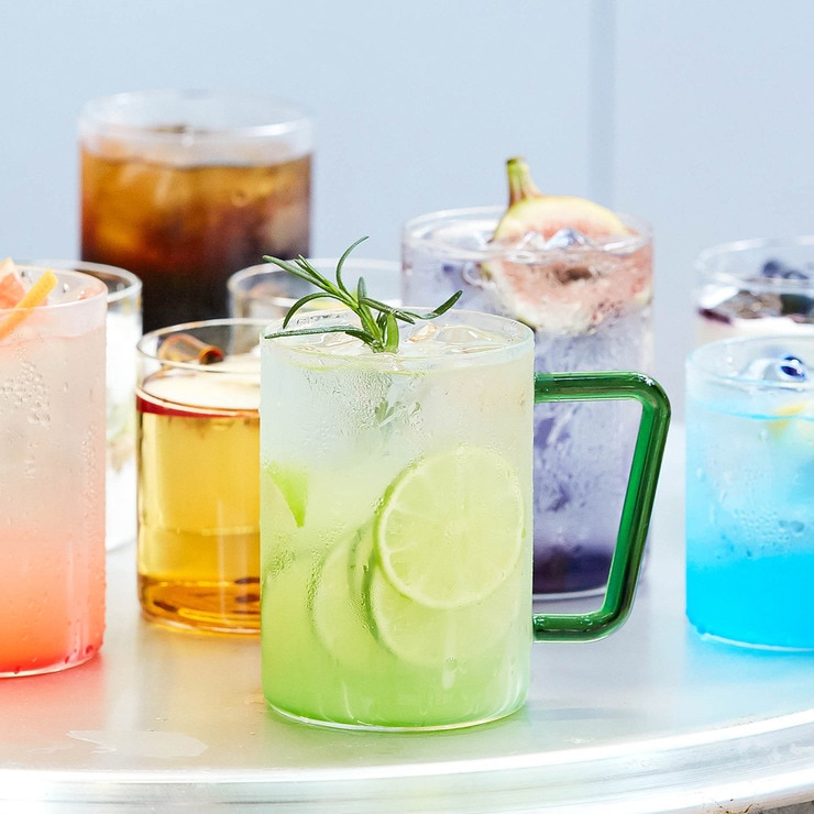 비전글라스 컬러 핸들 머그 500ml 4P