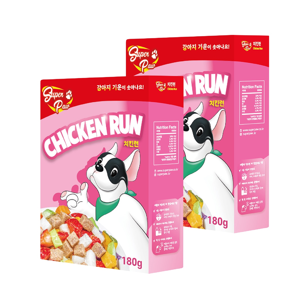 슈퍼포우 동결건조 자연식 사료 180g x 2 - 치킨런