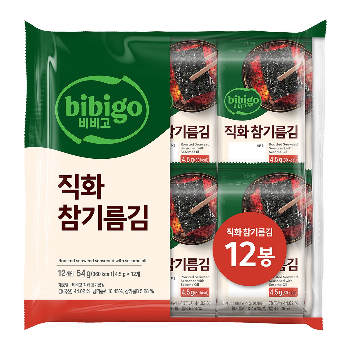 CJ 명가직화 참기름김 4.5g x 12 x 5