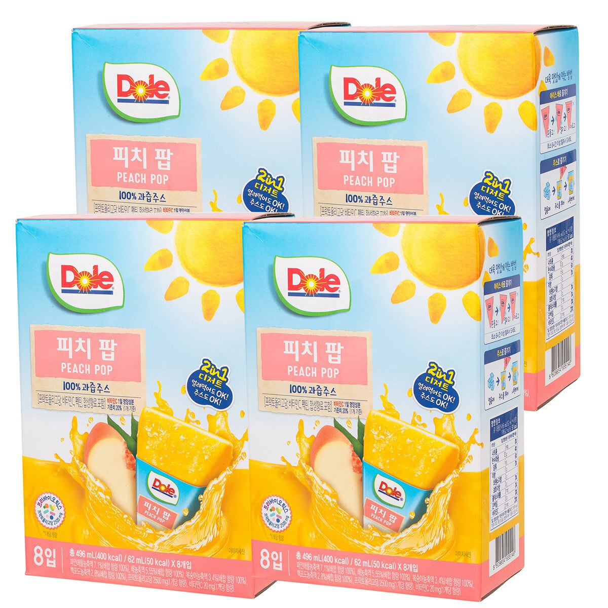 DOLE 후룻팝 62ml x 8 x 8 박스