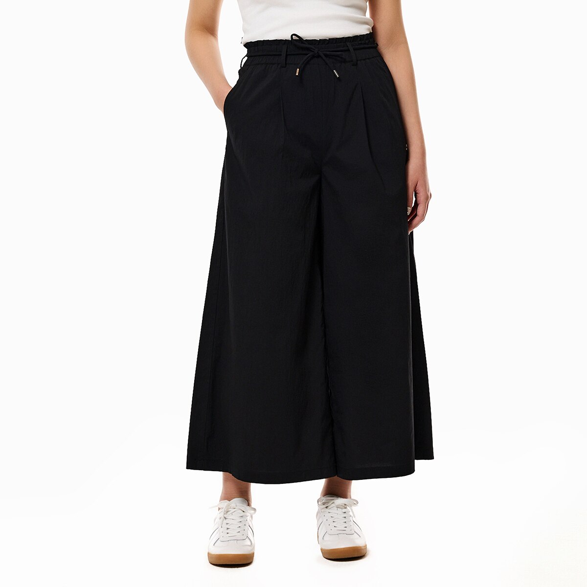 쥬시꾸뛰르 여성 와이드 밴딩 팬츠 - 블랙, L