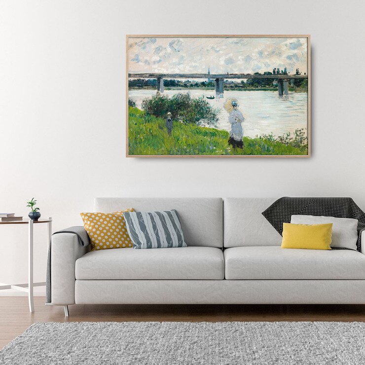 지클레 그림 액자 91x61cm - 모네, 아르장퇴유 다리가 있는 산책로