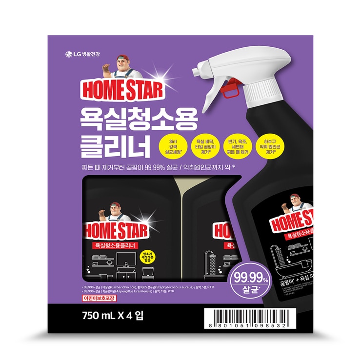 홈스타 욕실용 클리너 750ml x 4개 x 2팩 홈스타 욕실용 클리너 750ml x 4개 x 2팩