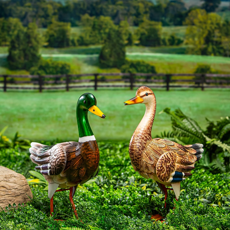 메탈 오리 장식 2PK