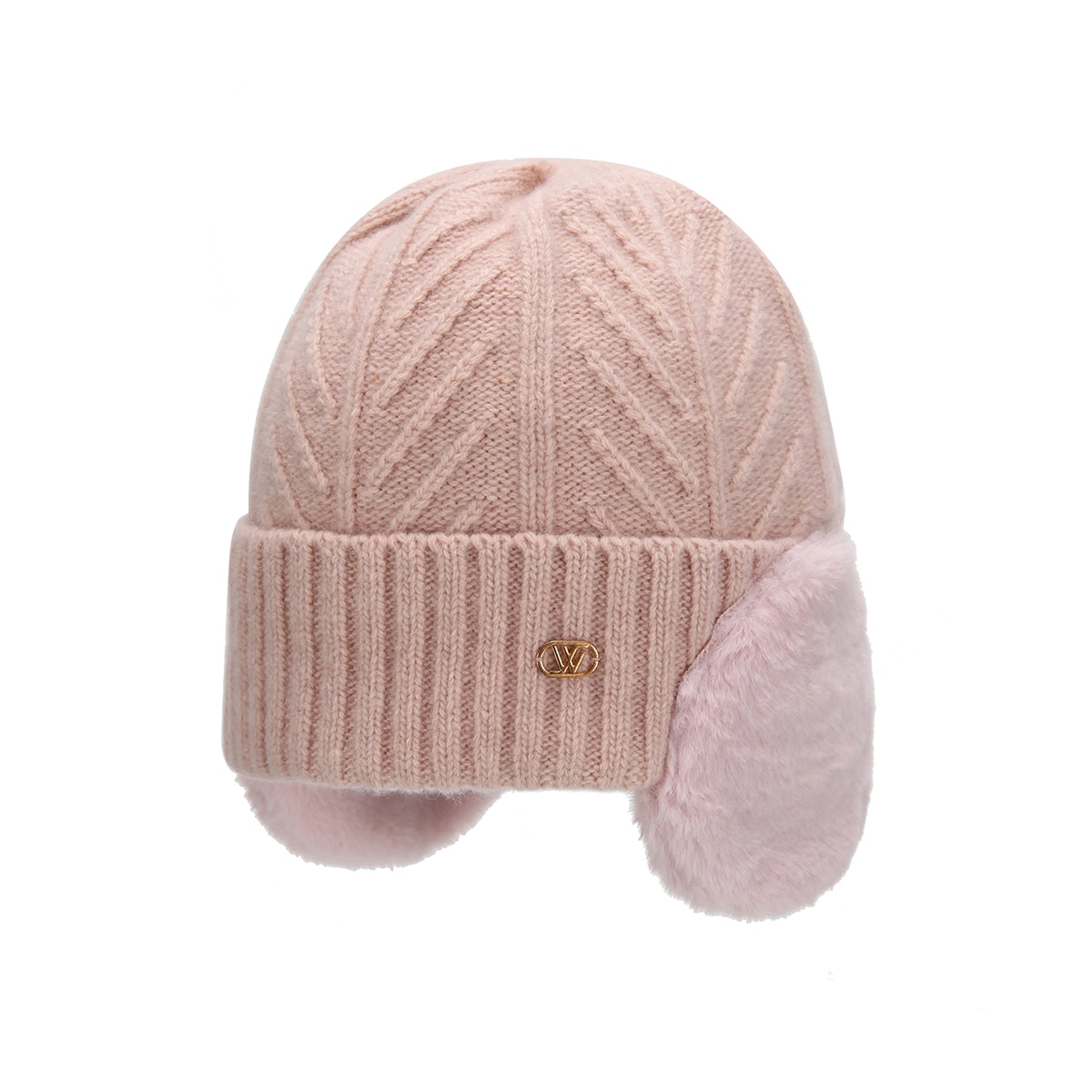 화이트샌즈 알파카 니트 귀달이퍼 비니 아르고 - 인디핑크