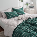플로티나 차렵 이불 세트 6P - 퀸, 그린