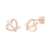 총 0.05 캐럿 다이아몬드 14K 금 귀걸이 - 로즈 골드